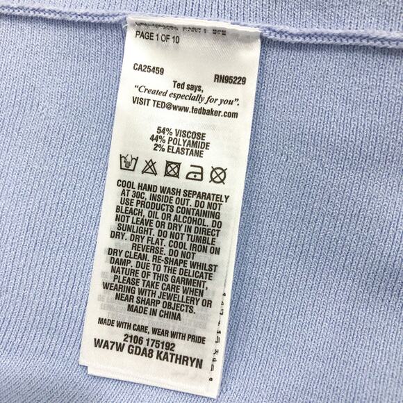 Ted Baker Kathryn Cutwork Knitted Skater Pale Purple Dress - Picture 9 of 16